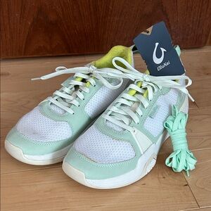 OluKai Mint Green and White Athletic Tennis Court Shoes